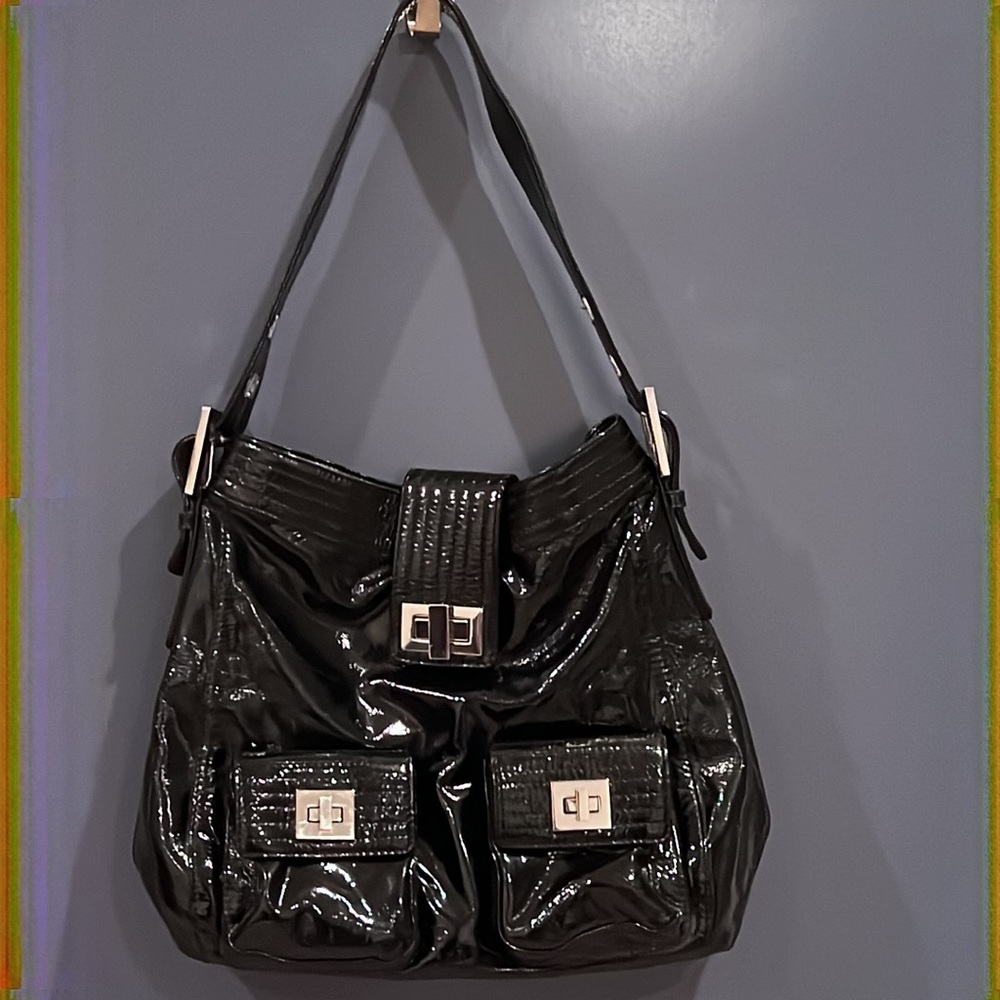 Kooba Large Patent Leather Shoulder Purse